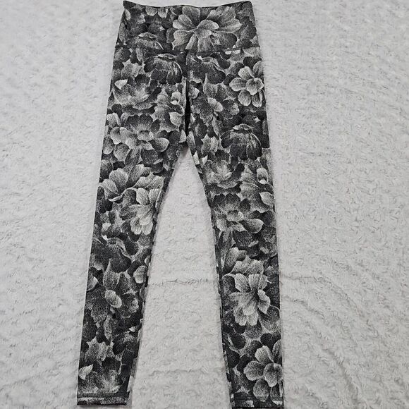 Athleta Elation black and white floral textured tight womens XS Workout Yoga - Picture 1 of 8